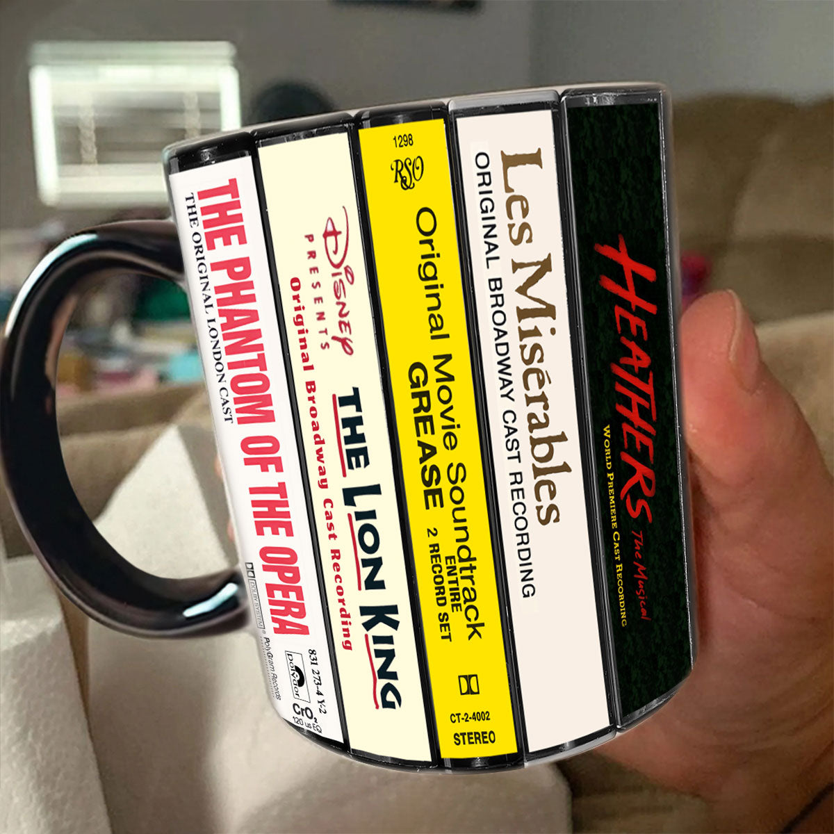 Broadway Soundtrack Albums Cassette Collection Retro Accent Mug