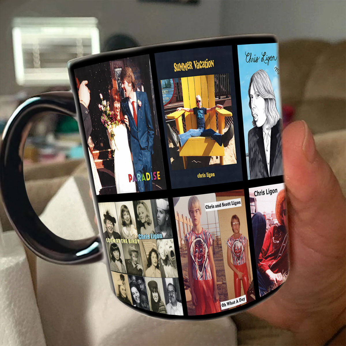 Chris Ligon Albums Cassette Collection Retro Accent Mug