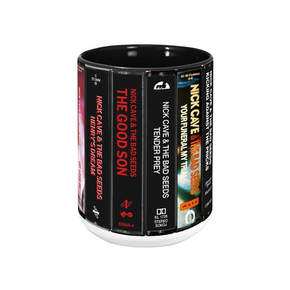 Nick Cave and the Bad Seeds Albums Cassette Collection Retro Accent Mug