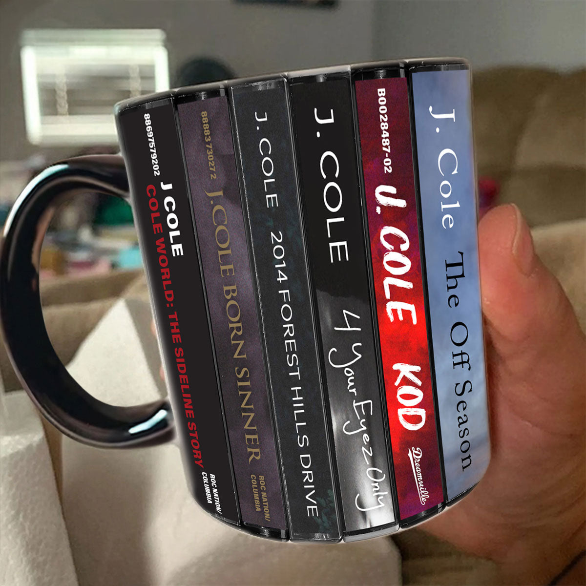 J. Cole Albums Cassette Collection Retro Accent Mug