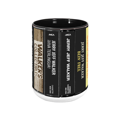 Jerry Jeff Walker Albums Cassette Collection Retro Accent Mug