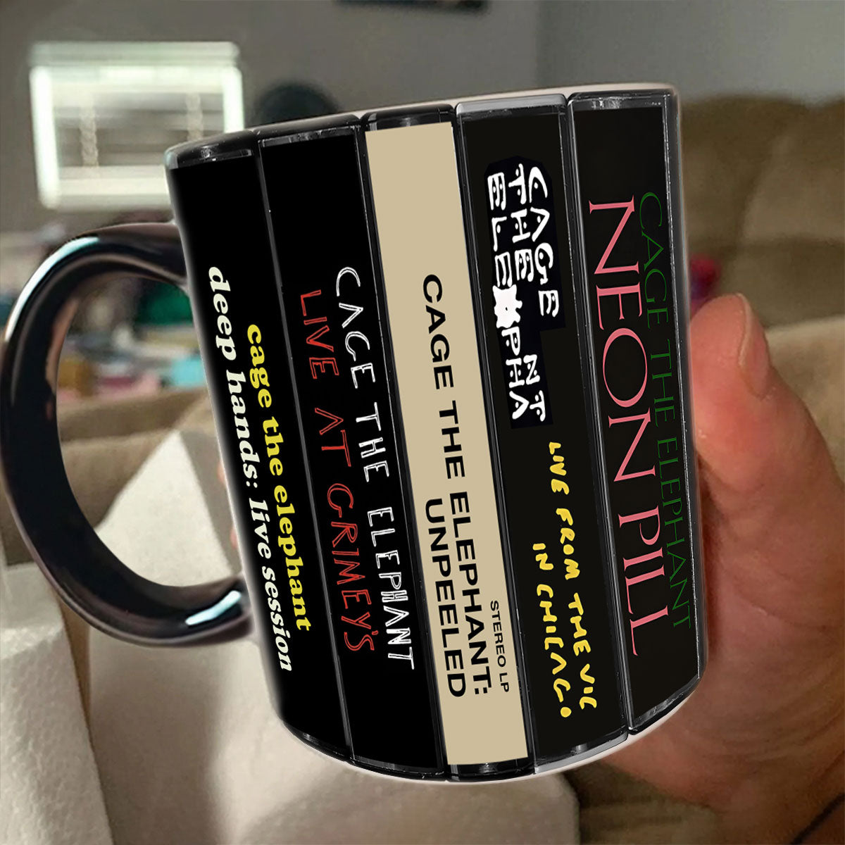 Cage the Elephant Albums Cassette Collection Retro Accent Mug