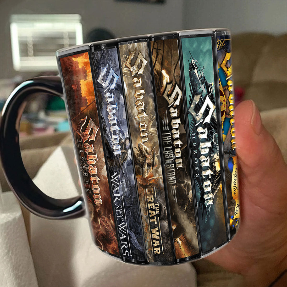 Sabaton Albums Cassette Collection Retro Accent Mug