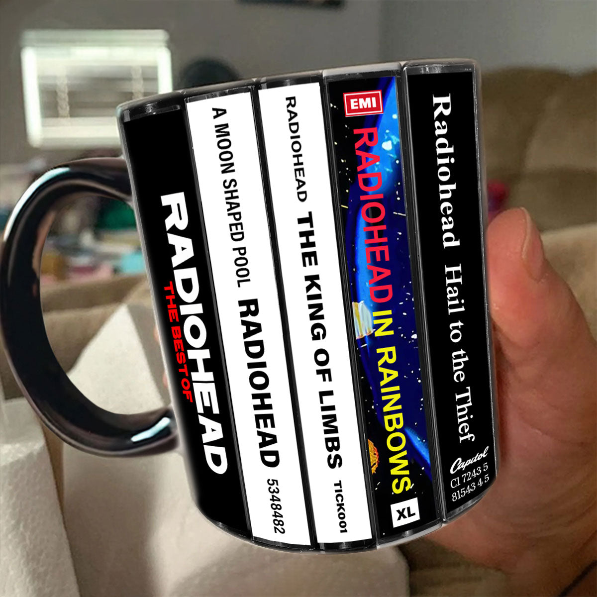 Radiohead Albums Cassette Collection Retro Accent Mug