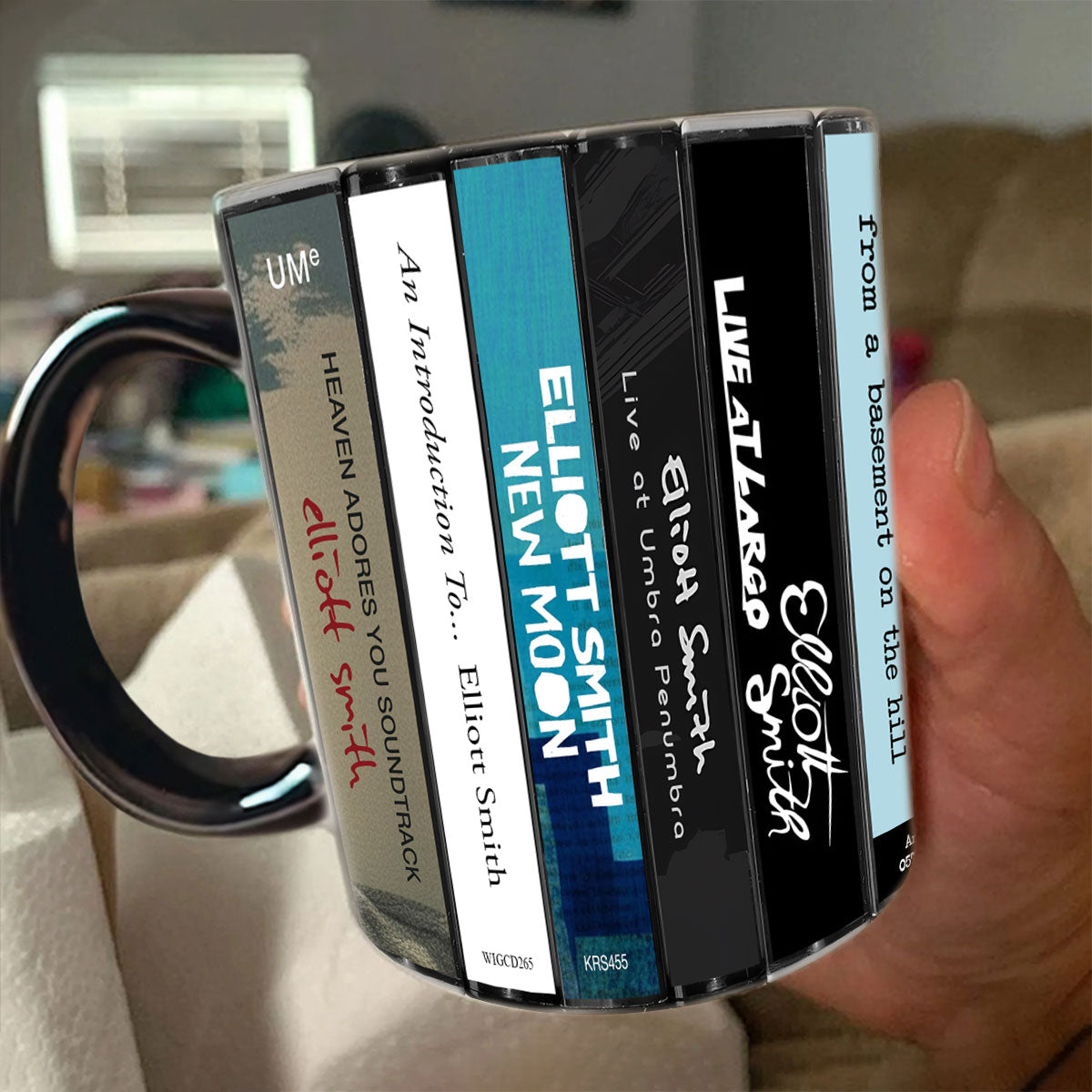 Elliott Smith Albums Cassette Collection Retro Accent Mug