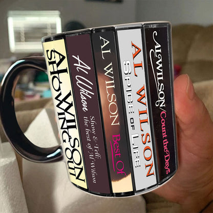 Al Wilson Albums Cassette Collection Retro Accent Mug