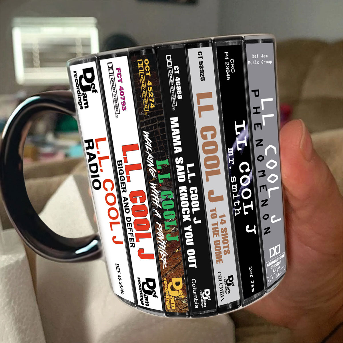 LL Cool J Albums Cassette Collection Retro Accent Mug