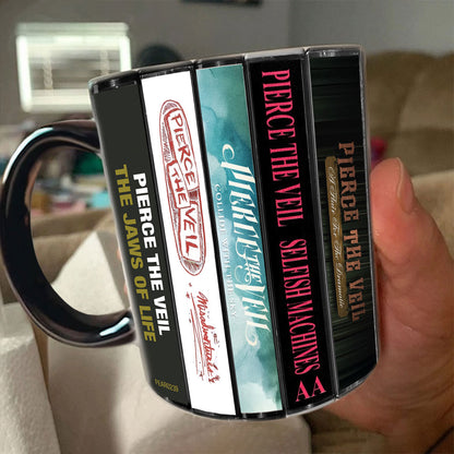 Pierce the Veil Albums Cassette Collection Retro Accent Mug