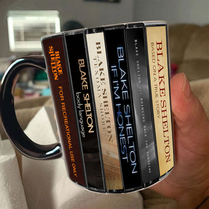 Blake Shelton Albums Cassette Collection Retro Accent Mug