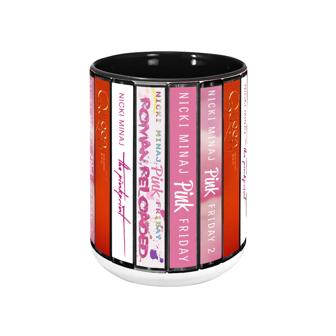 Nicki Minaj Albums Cassette Collection Retro Accent Edge-to-Edge Printed Mug
