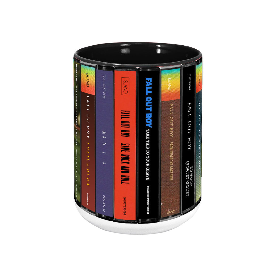 Fall Out Boy Albums Cassette Collection Retro Accent Edge-to-Edge Printed Mug