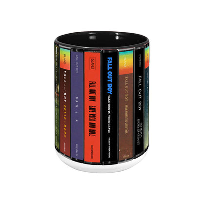 Fall Out Boy Albums Cassette Collection Retro Accent Edge-to-Edge Printed Mug