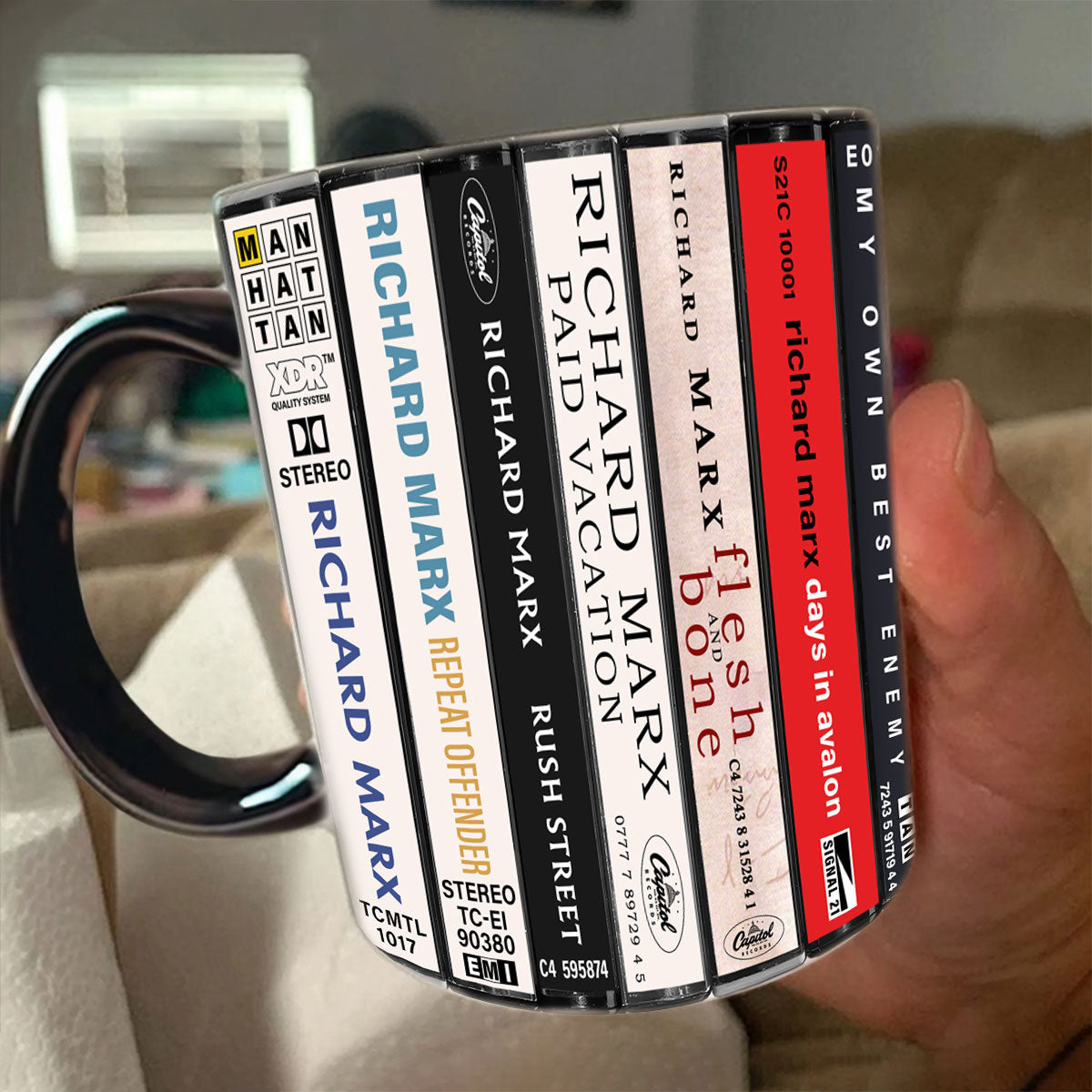 Richard Marx Albums Cassette Collection Retro Accent Mug