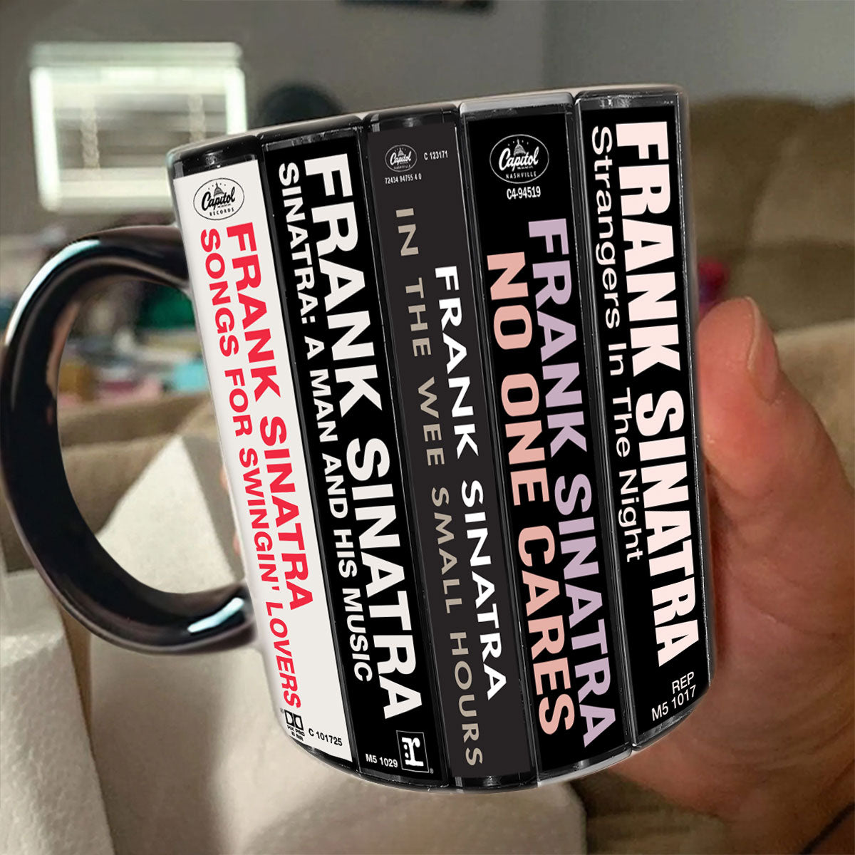 Frank Sinatra Albums Cassette Collection Retro Accent Mug