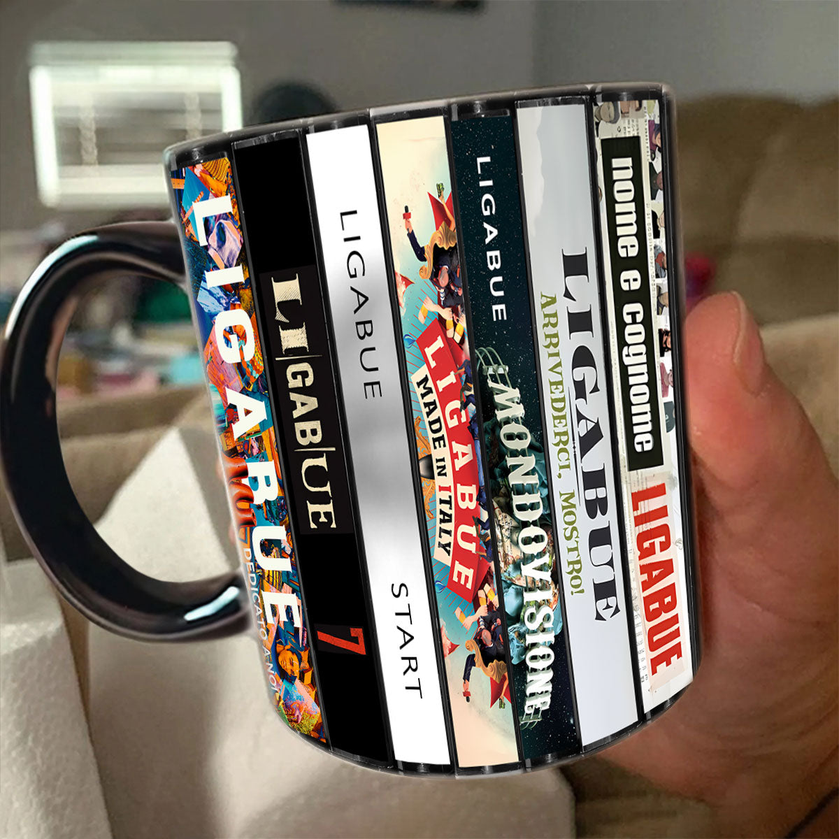 Ligabue Albums Cassette Collection Retro Accent Mug