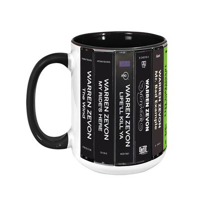 Warren Zevon Albums Cassette Collection Retro Accent Mug