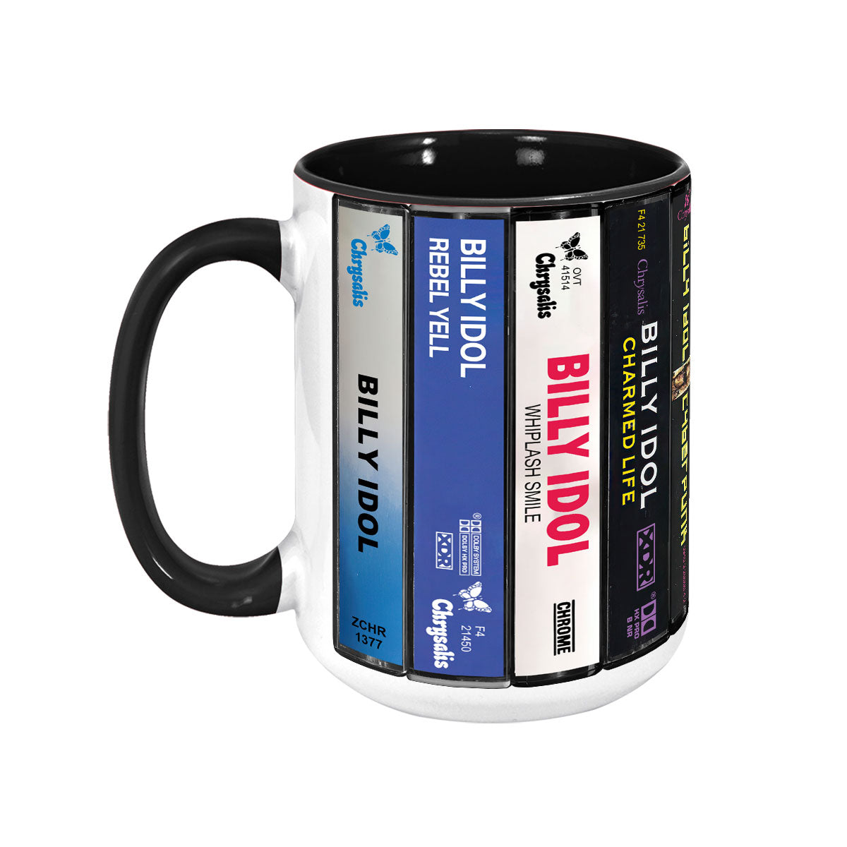 Billy Idol Albums Cassette Collection Retro Accent Mug