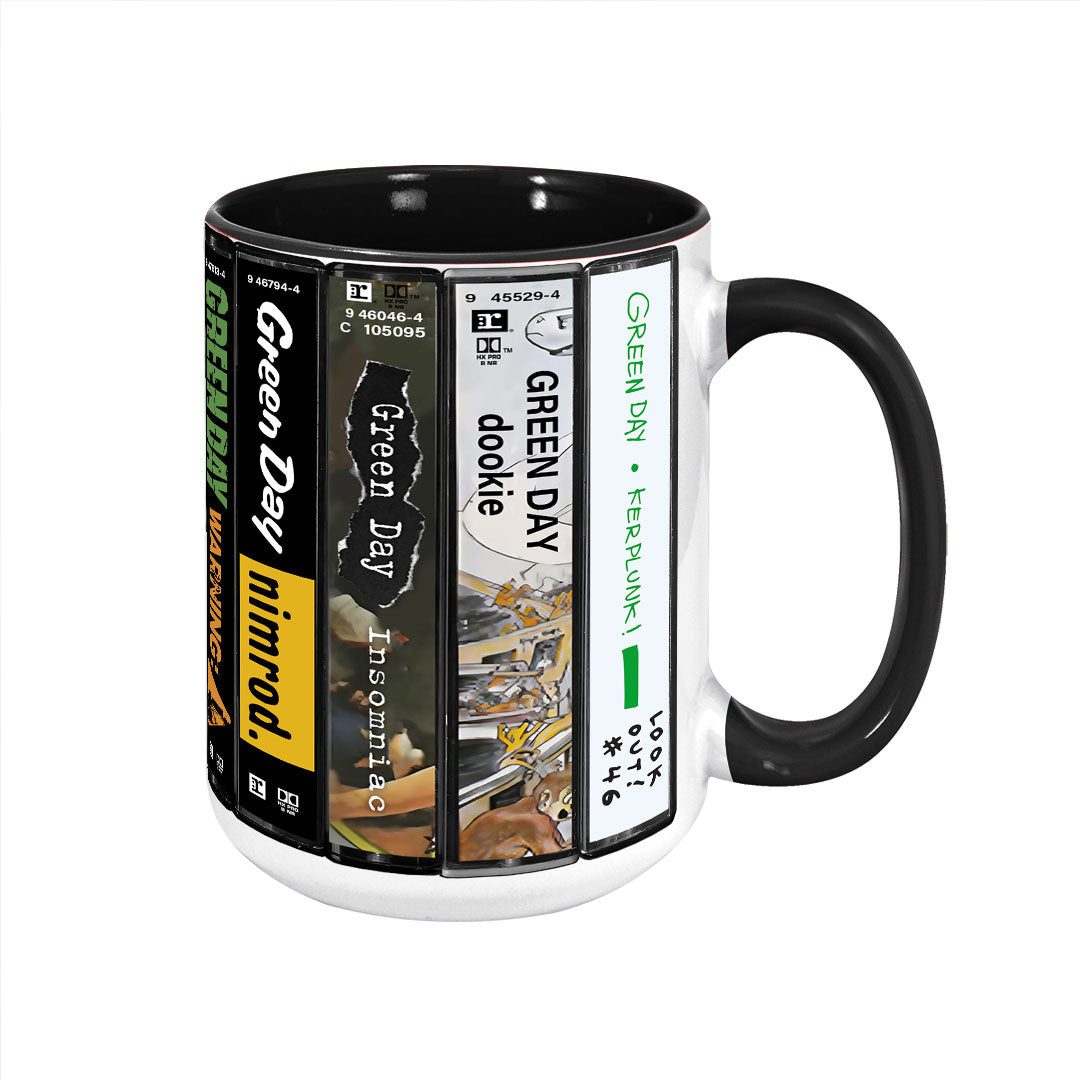 Green Day Albums Cassette Collection Retro Accent Mug – MTervoDesign