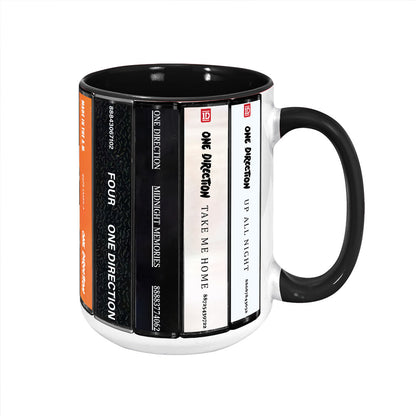 One Direction Albums Cassette Collection Retro Accent Mug