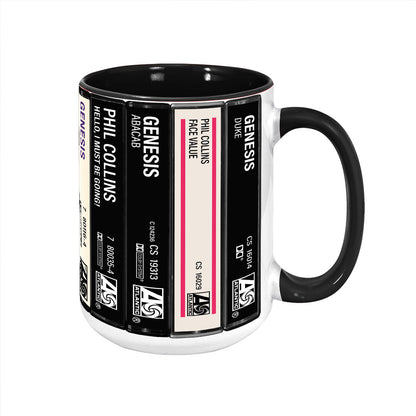 Phil Collins Albums Cassette Retro Collection Accent Mug