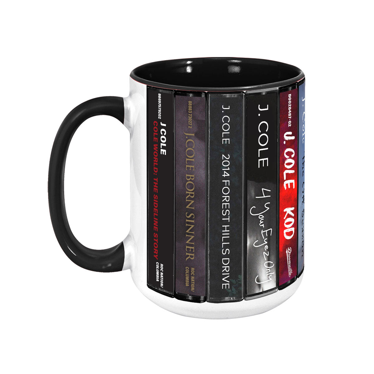 J. Cole Albums Cassette Collection Retro Accent Mug
