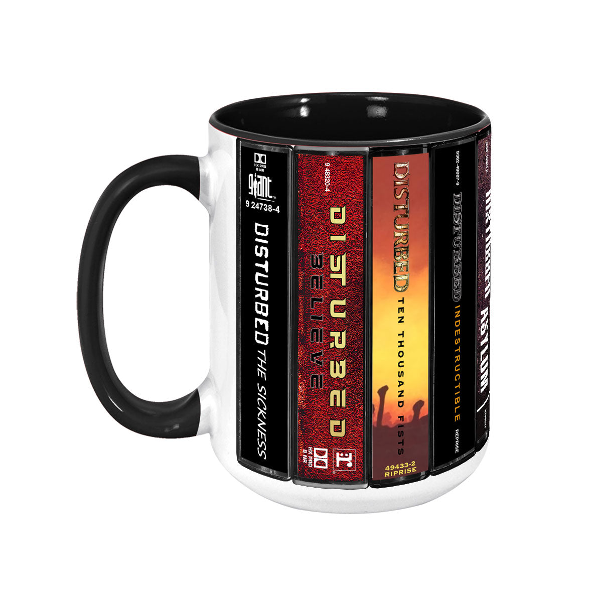 Disturbed Albums Cassette Collection Retro Accent Mug