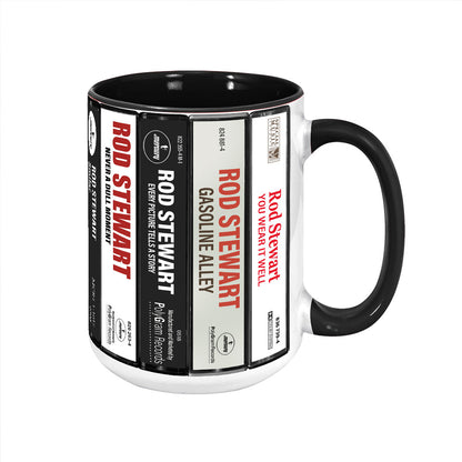 Rod Stewart Albums Cassette Retro Collection Accent Mug