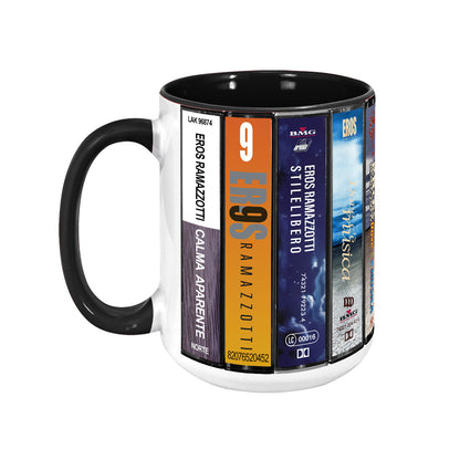 Eros Ramazzotti Albums Cassette Collection Retro Accent Mug