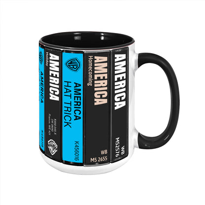 America Albums Cassette Collection Retro Accent Mug