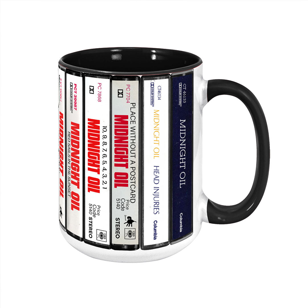 Midnight Oil Albums Cassette Collection Retro Accent Mug