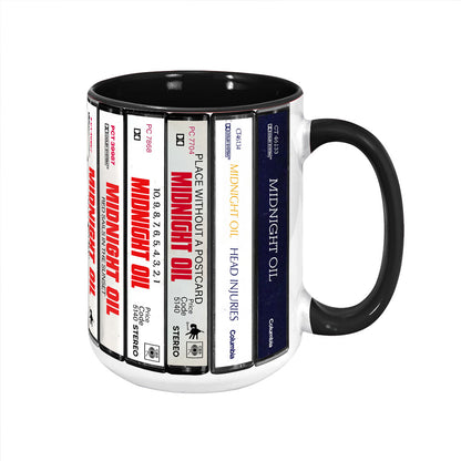 Midnight Oil Albums Cassette Collection Retro Accent Mug