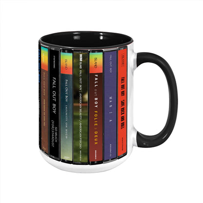 Fall Out Boy Albums Cassette Collection Retro Accent Edge-to-Edge Printed Mug