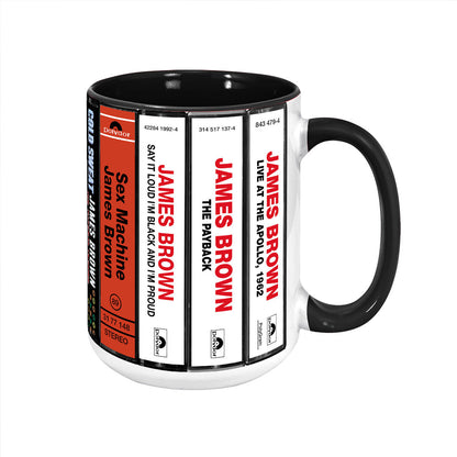 James Brown Albums Cassette Collection Retro Accent Mug