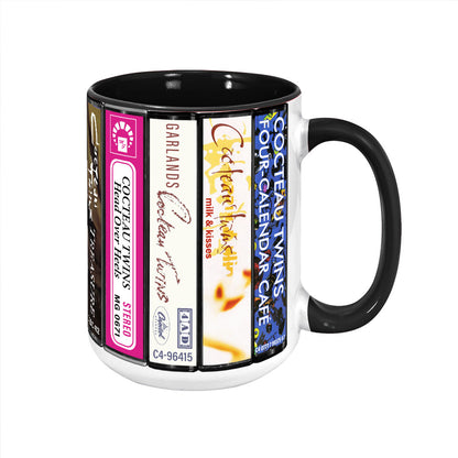 Cocteau Twins Albums Cassette Collection Retro Accent Edge-to-Edge Printed Mug