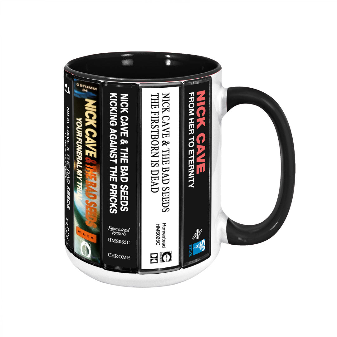 Nick Cave and the Bad Seeds Albums Cassette Collection Retro Accent Mug