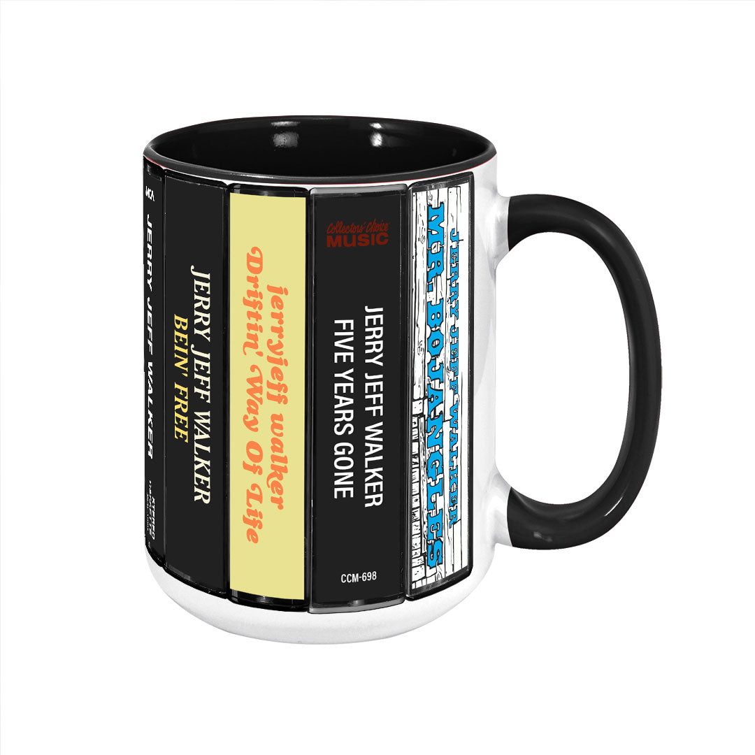 Jerry Jeff Walker Albums Cassette Collection Retro Accent Mug