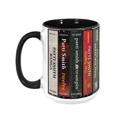 Patti Smith Albums Cassette Collection Retro Accent Mug