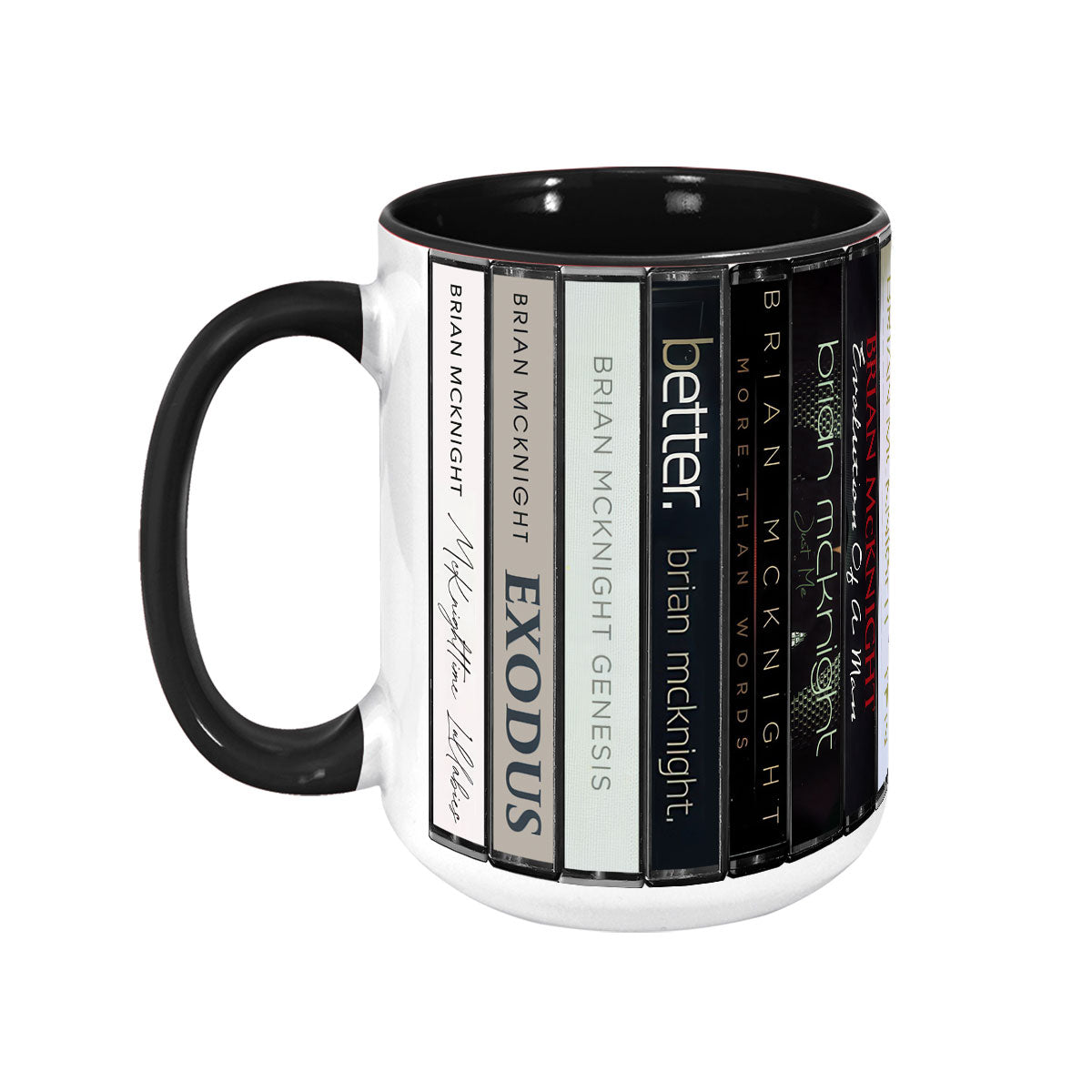 Brian McKnight Albums Cassette Collection Retro Accent Mug