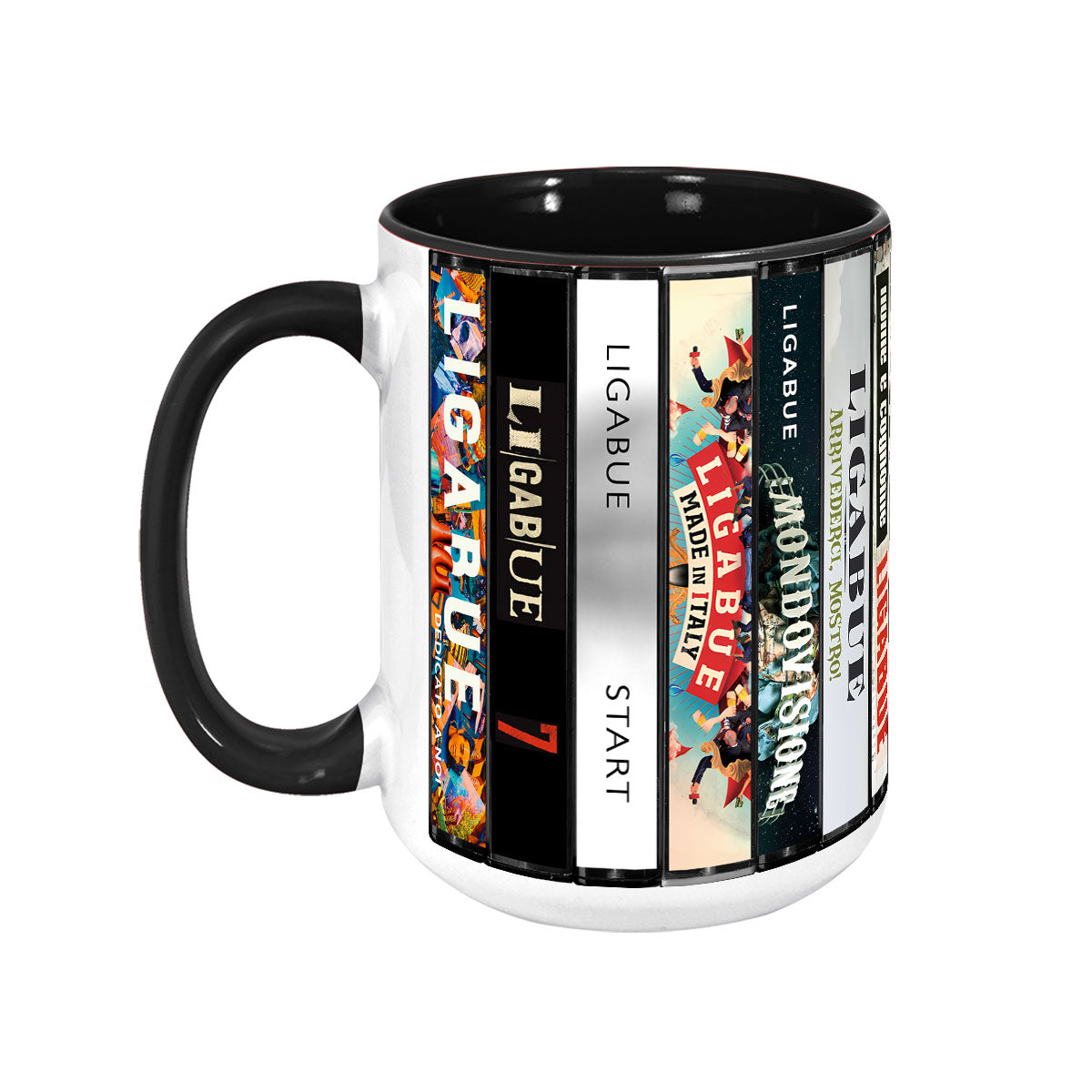 Ligabue Albums Cassette Collection Retro Accent Mug