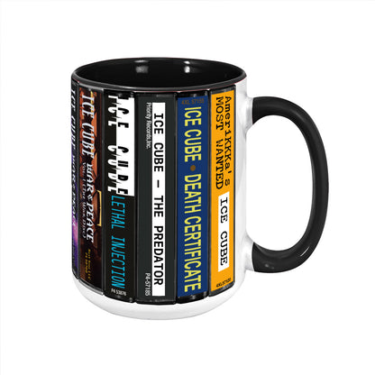 Ice Cube Albums Cassette Collection Retro Accent Edge-to-Edge Printed Mug