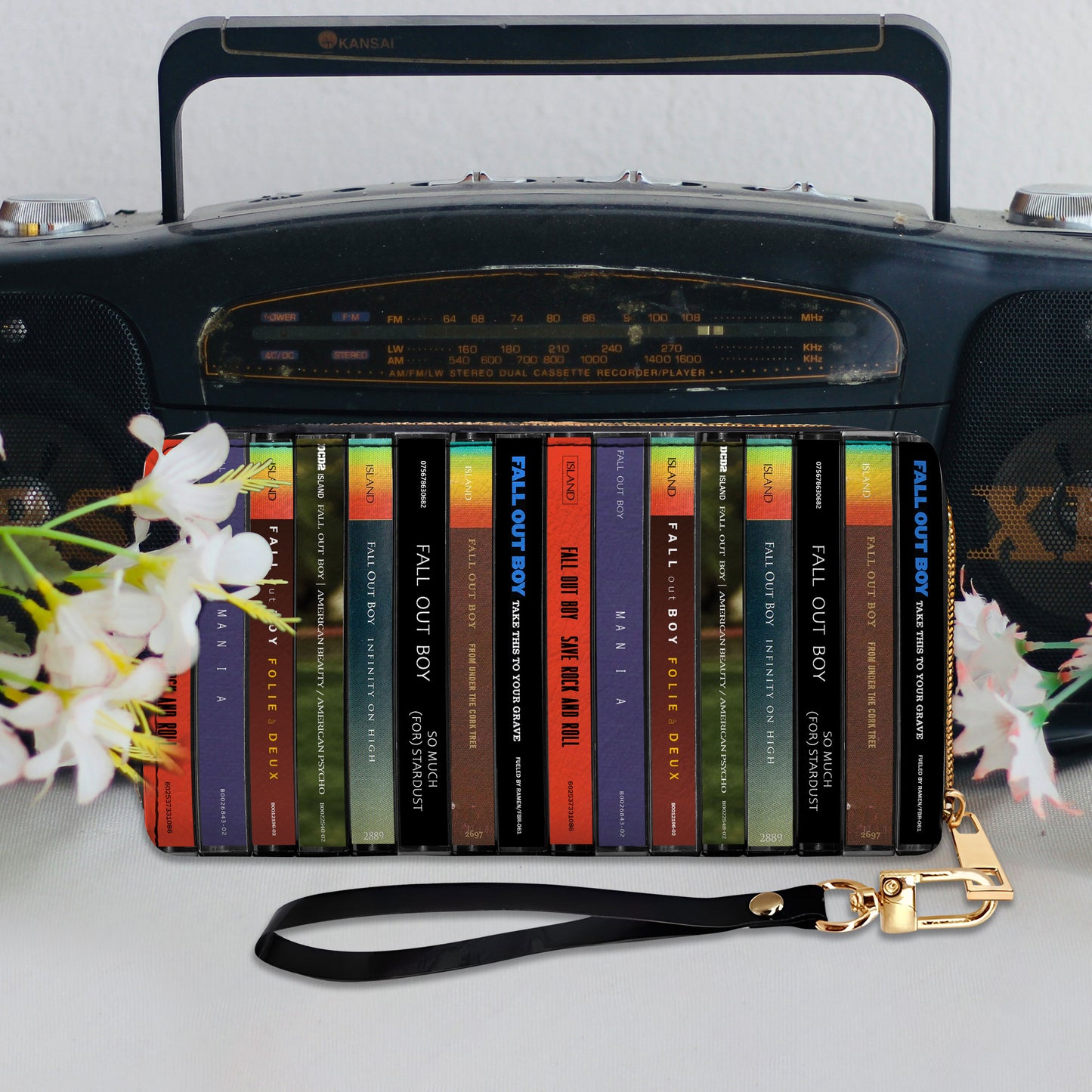 Fall Out Boy Albums Cassette Vintage Leather Long Wallet