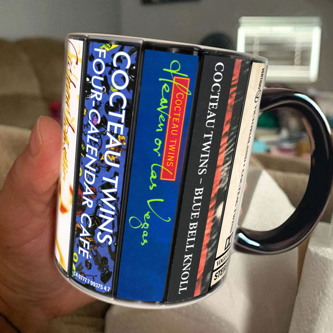 Cocteau Twins Albums Cassette Collection Retro Accent Edge-to-Edge Printed Mug