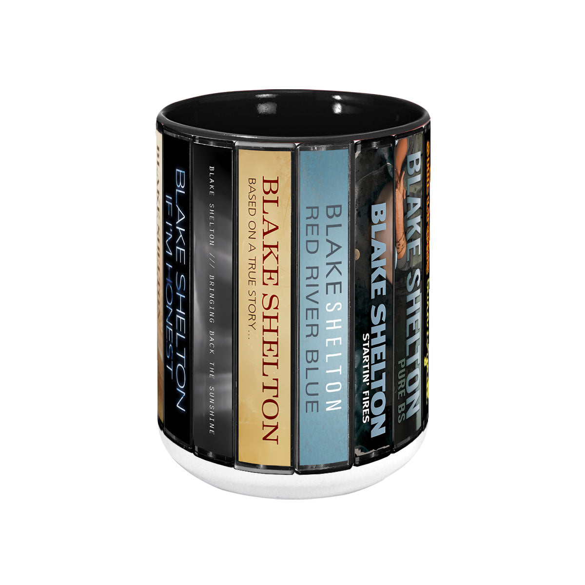 Blake Shelton Albums Cassette Collection Retro Accent Mug