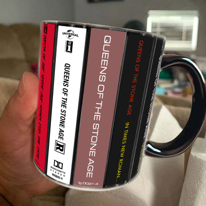 Queens Of The Stone Age Albums Cassette Collection Retro Accent Edge-to-Edge Printed Mug