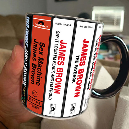 James Brown Albums Cassette Collection Retro Accent Mug
