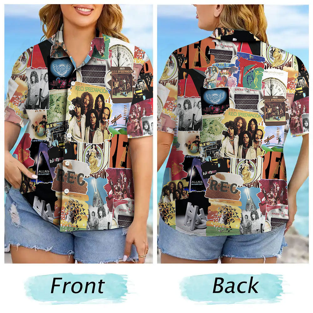 REO Speedwagon Albums Covers Collage Unisex Hawaiian Shirt