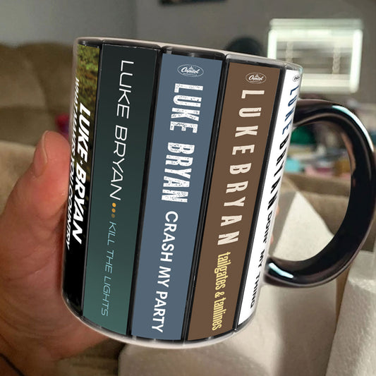 Luke Bryan Albums Cassette Collection Retro Accent Mug