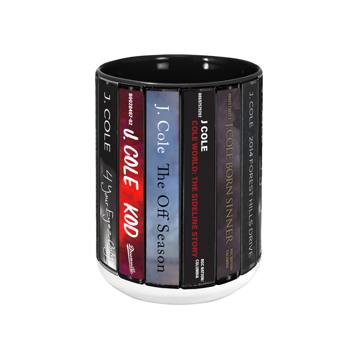 J. Cole Albums Cassette Collection Retro Accent Mug