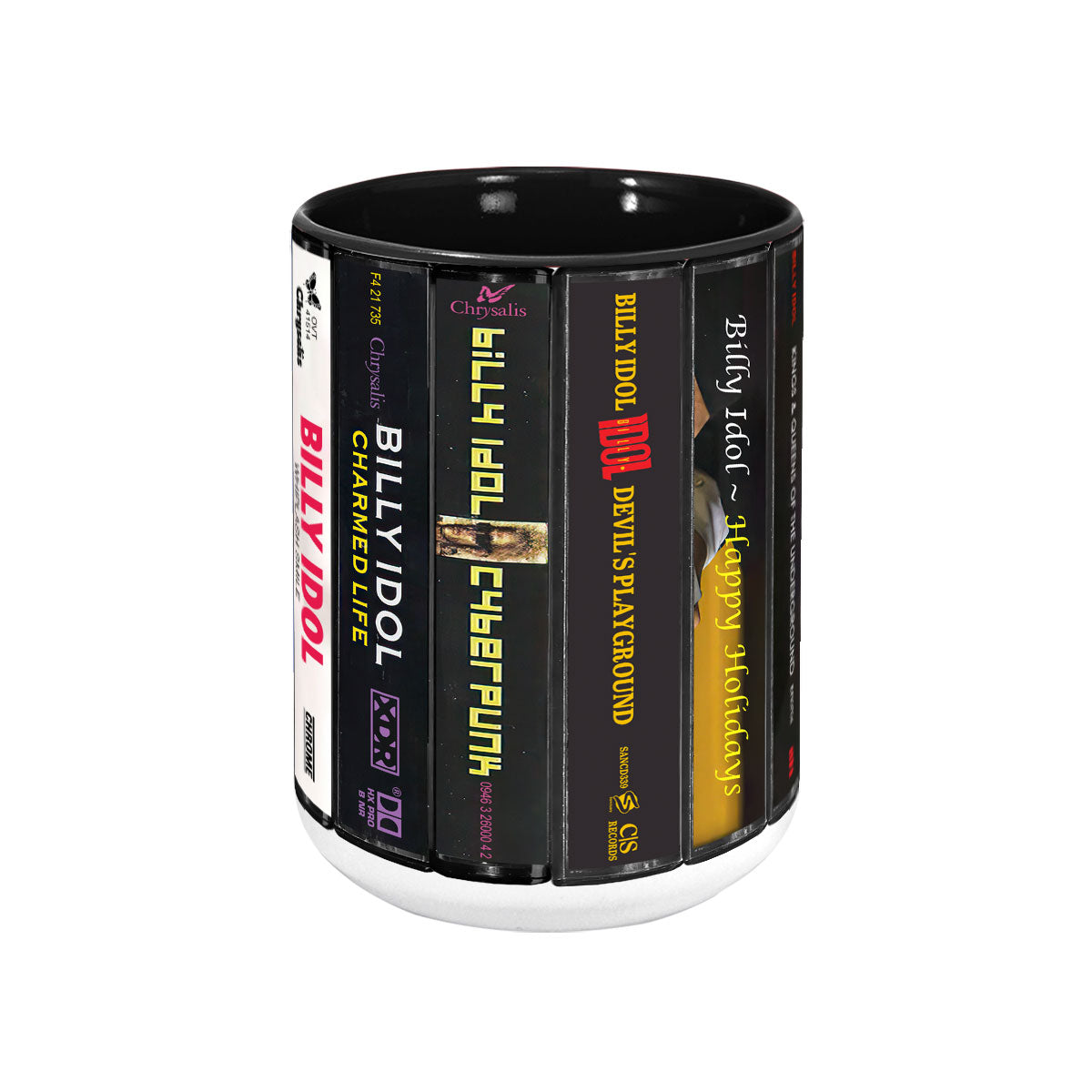 Billy Idol Albums Cassette Collection Retro Accent Mug