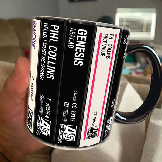 Phil Collins Albums Cassette Retro Collection Accent Mug